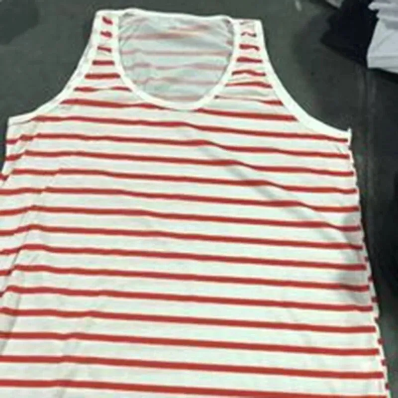 2024 Men's Striped Sleeveless O Neck Tank Tops for Summer Beach and Holidays