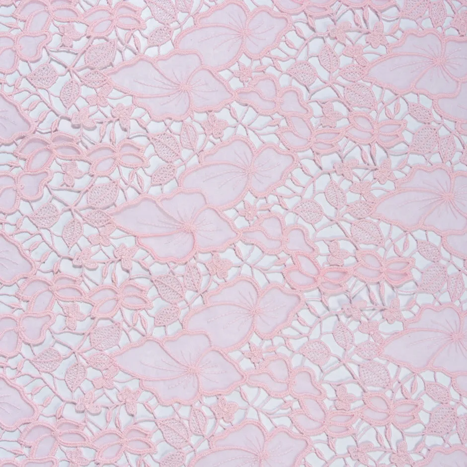 Baby Pink Floral Embroidered Organza