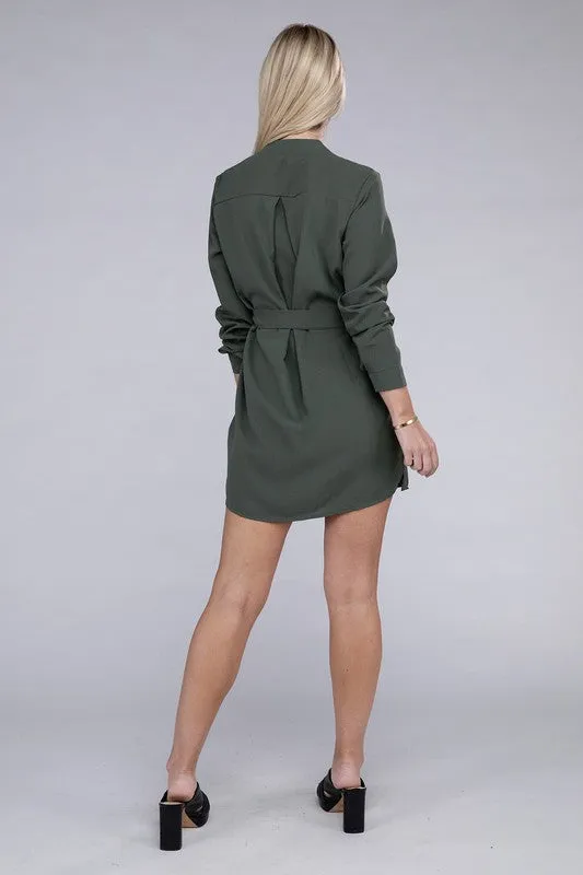 Belted Shirt Dress