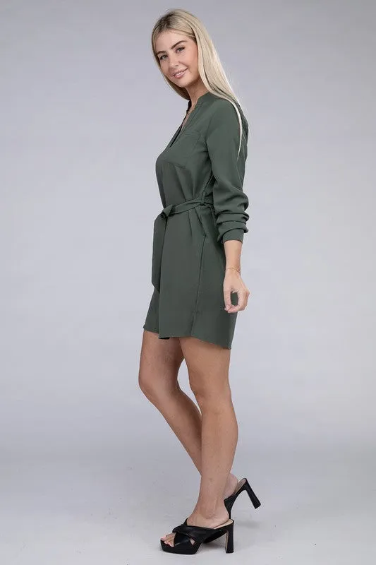 Belted Shirt Dress