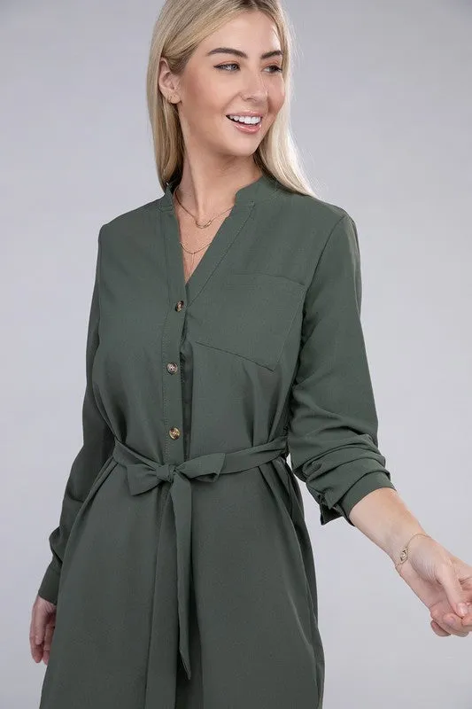 Belted Shirt Dress