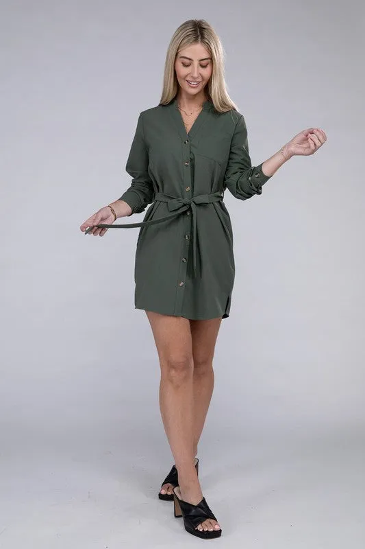 Belted Shirt Dress