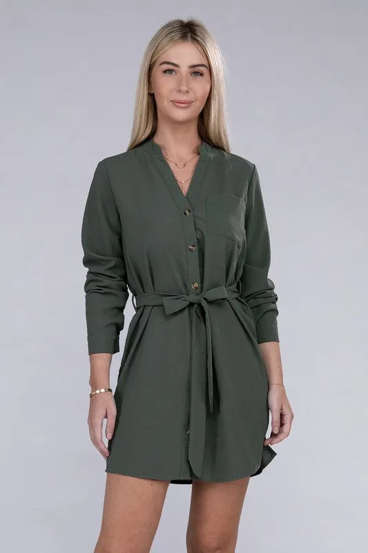 Belted Shirt Dress