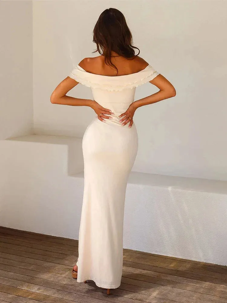 Bodycon Elegant Long Strapless Off Shoulder Sexy Spring Summer Maxi Dress