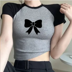 Bow Tie Y2K Custom Crop Top Fairy Grunge Crop Top