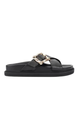 Bradford Footbed Slides Black