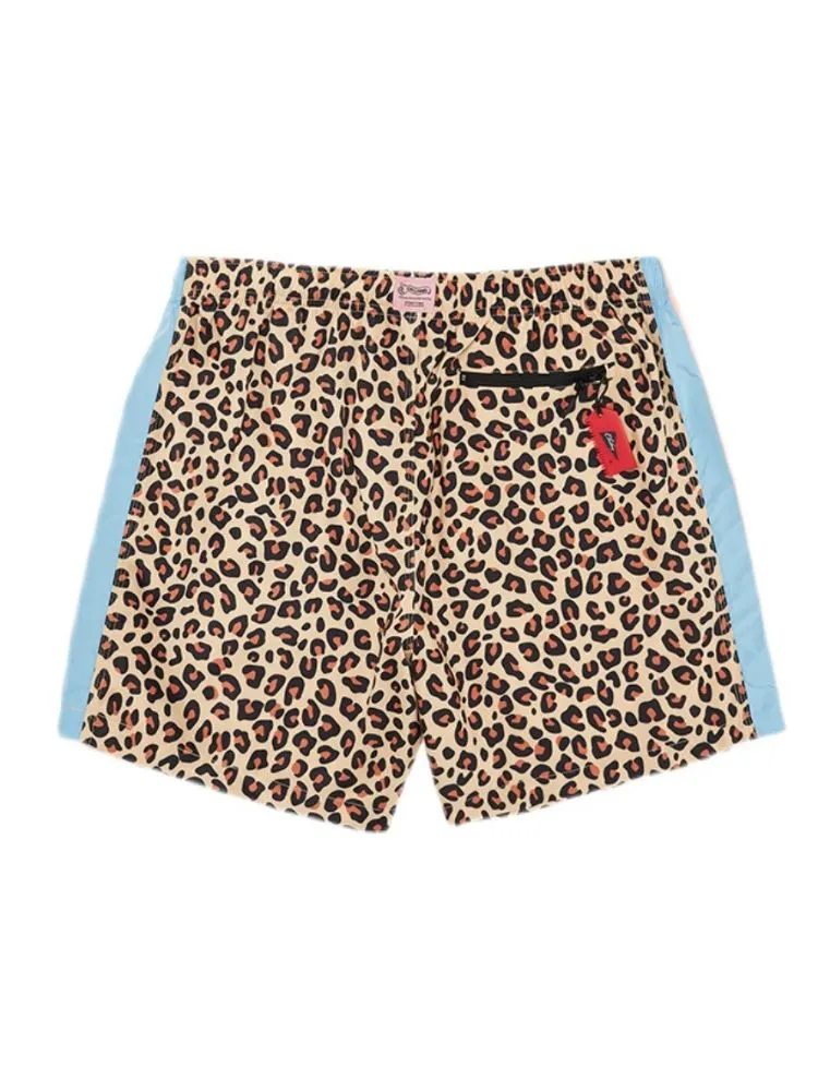 CHILLHANG Vintage Leopard Surf Shorts