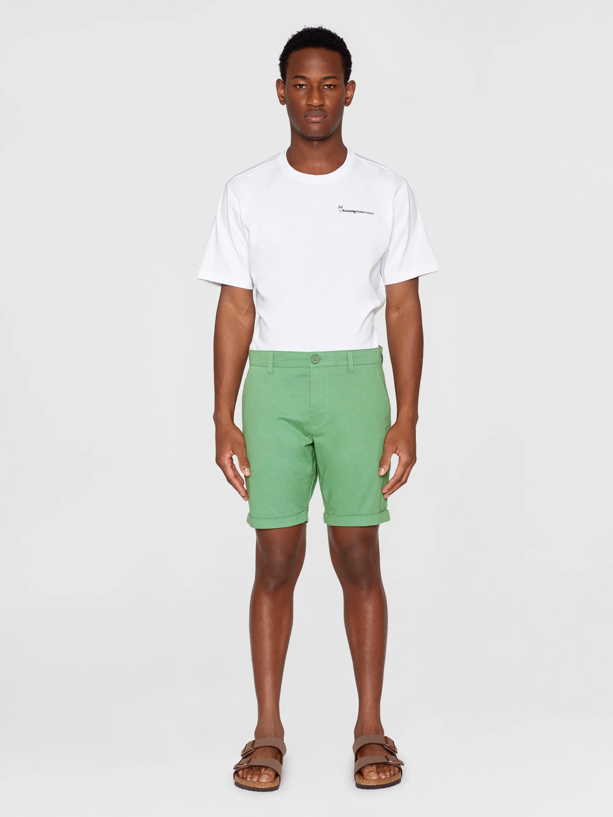 CHUCK regular chino poplin shorts - Shale Green