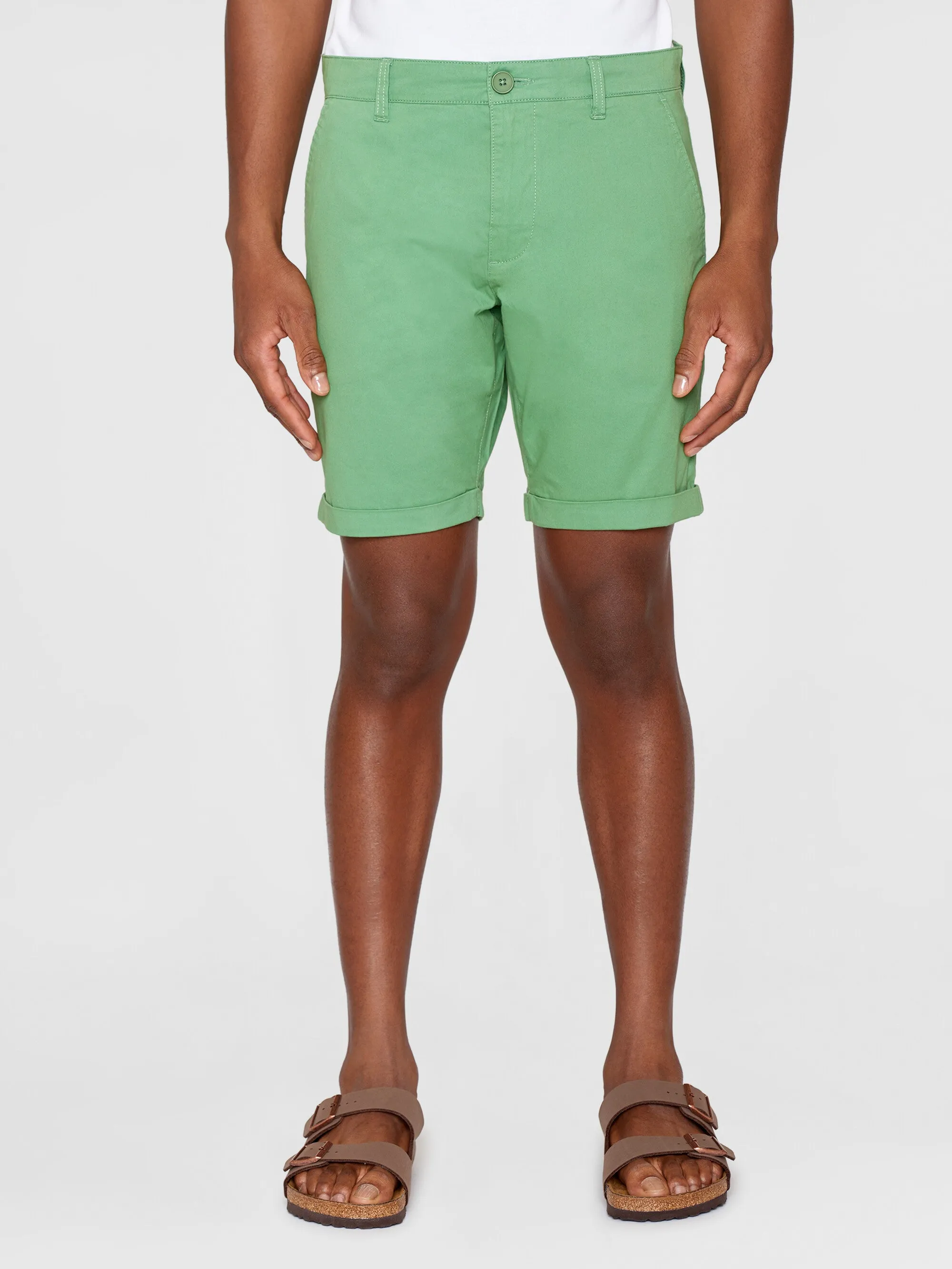 CHUCK regular chino poplin shorts - Shale Green