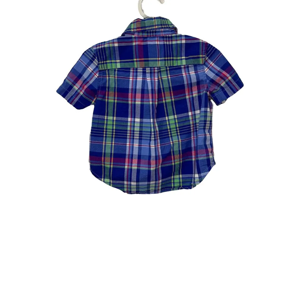 Collared Plaid Button-Down Shirt