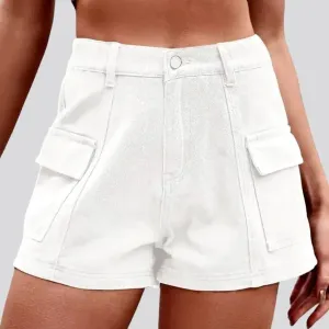 Color women's denim shorts