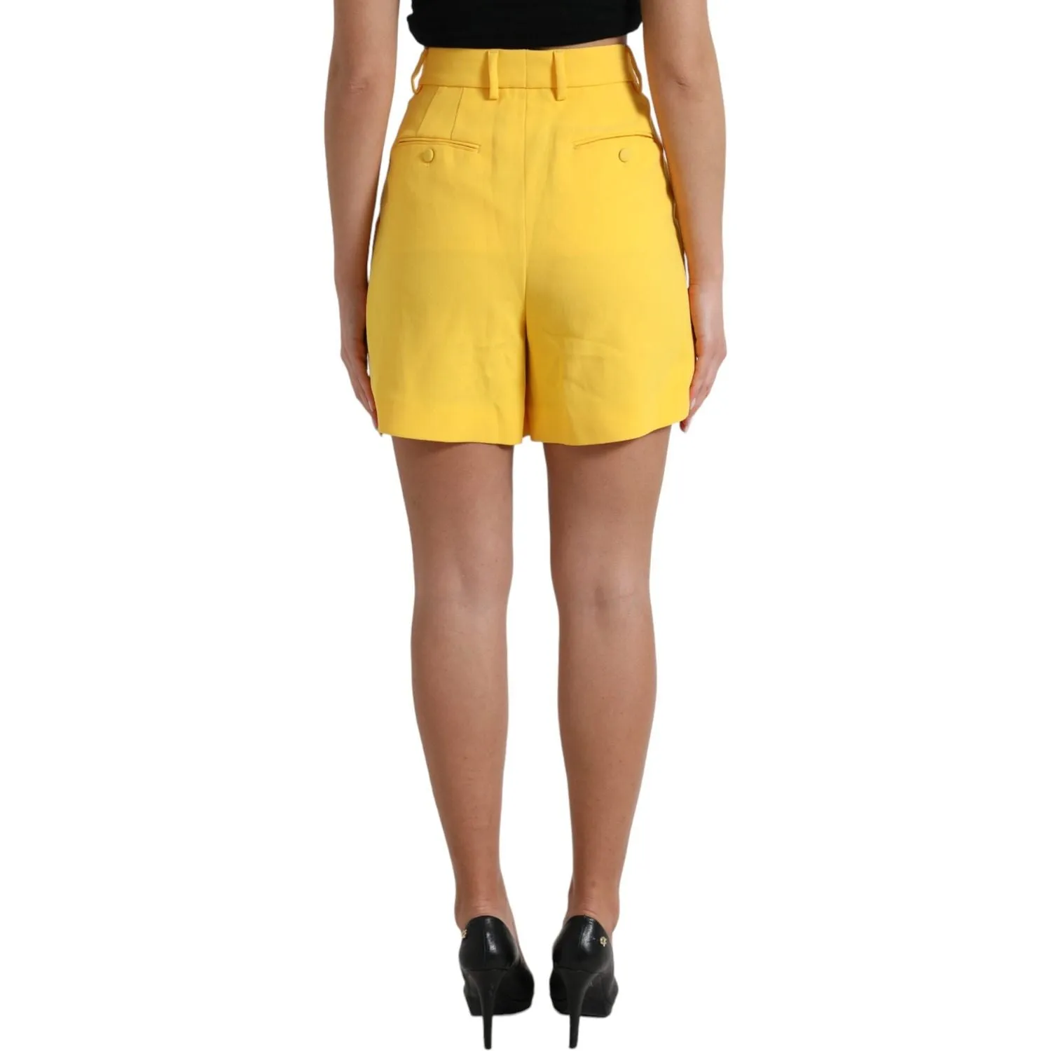 Dolce & Gabbana Elegant High Waist Bermuda Shorts in Sunny Yellow