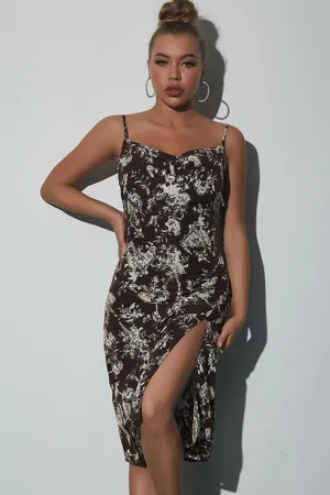 Floral Spaghetti Strap V-Neck Backless Dress