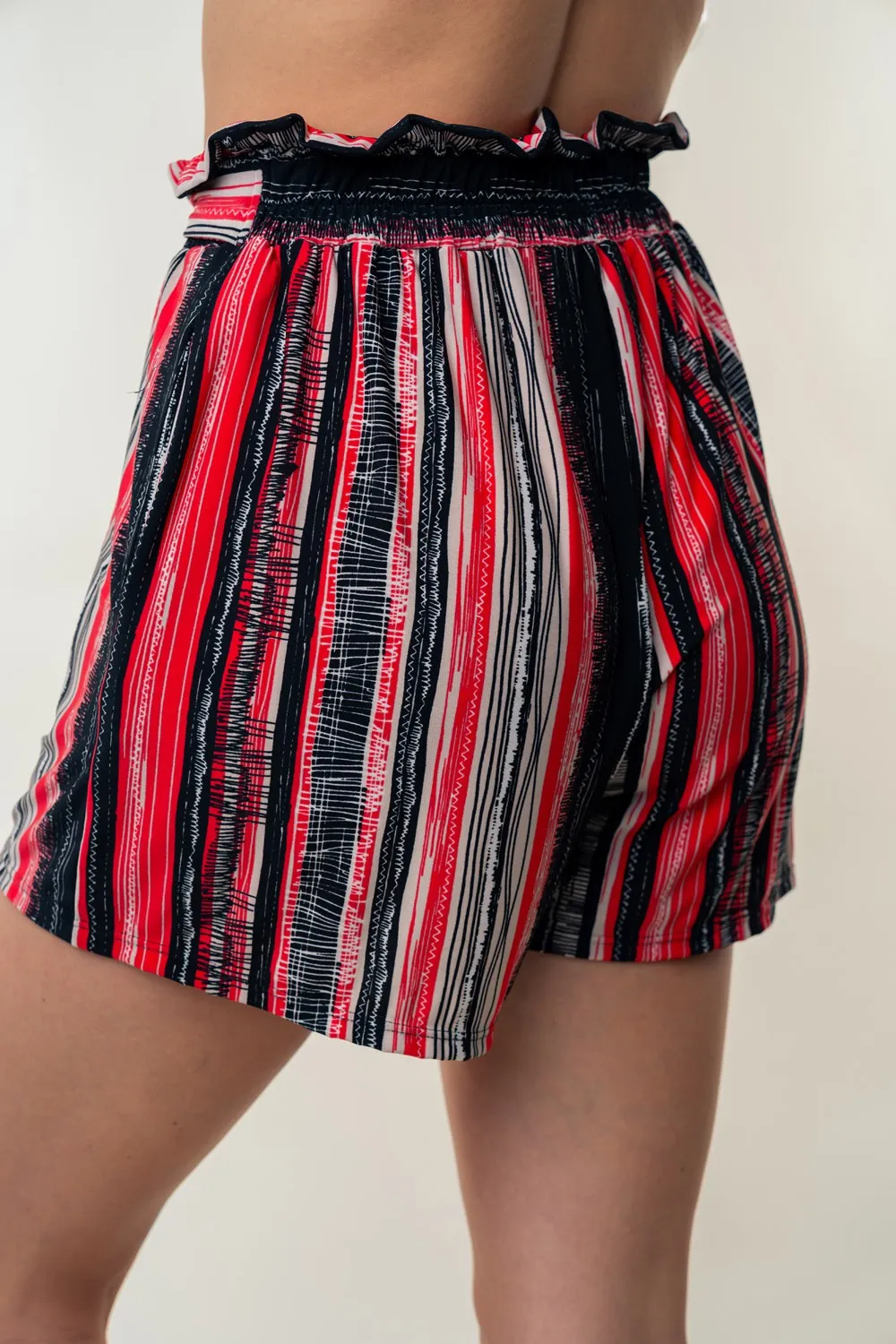 Full Size High Waisted Striped Shorts