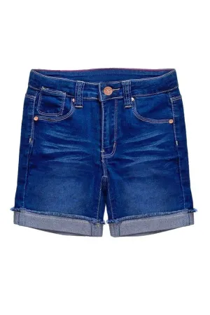 Girl's Yummy Wash Denim  Mid- length Shorts Roll up