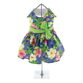 Hawaiian Dress for Dog | Blue Floral Dress