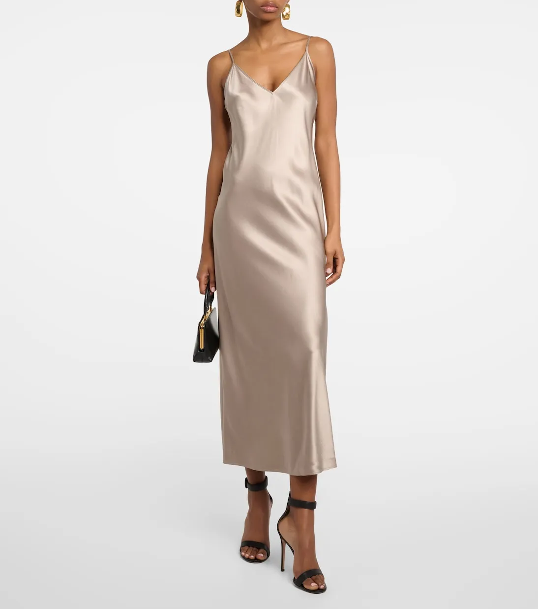 Joseph silk satin clea slip dress, beige