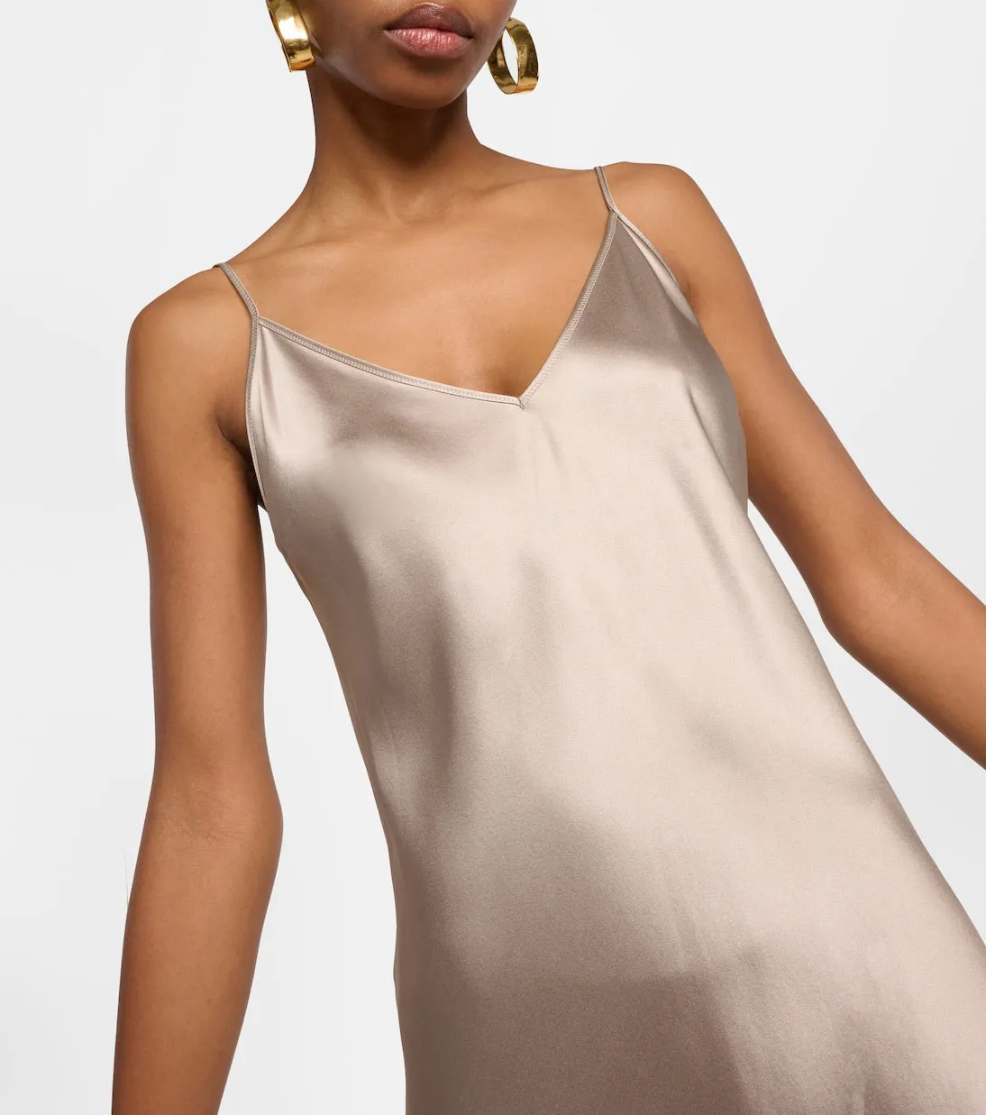 Joseph silk satin clea slip dress, beige