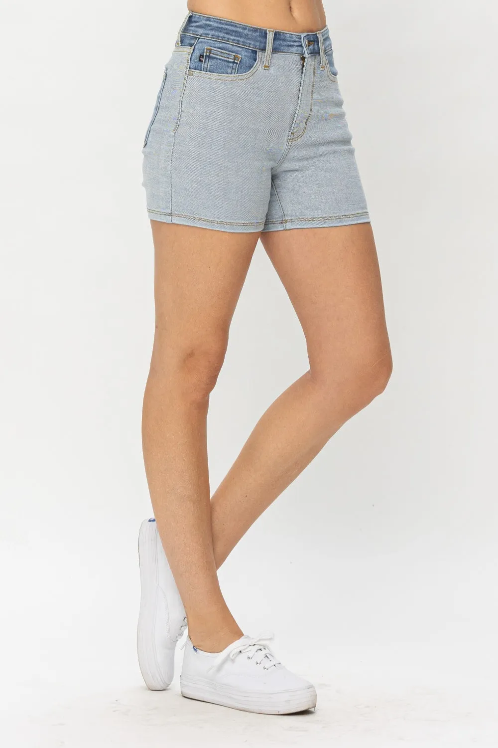 Judy Blue Color Block Denim Shorts