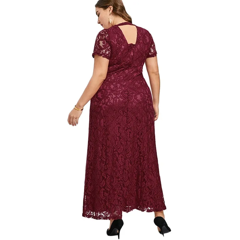 Lace Crochet Maxi Long Dress