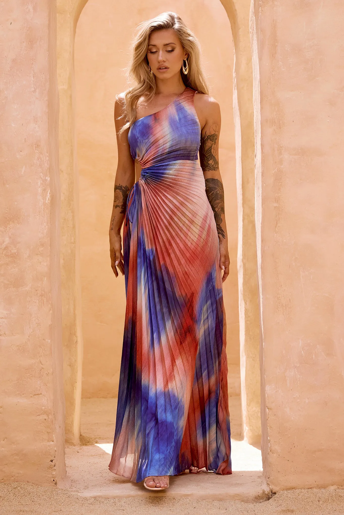 Meet Me In June Maxi Dress - Blue Multi