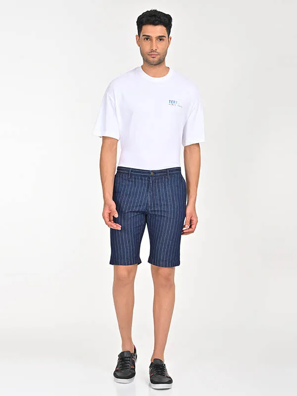 Men Striped Cotton Shorts