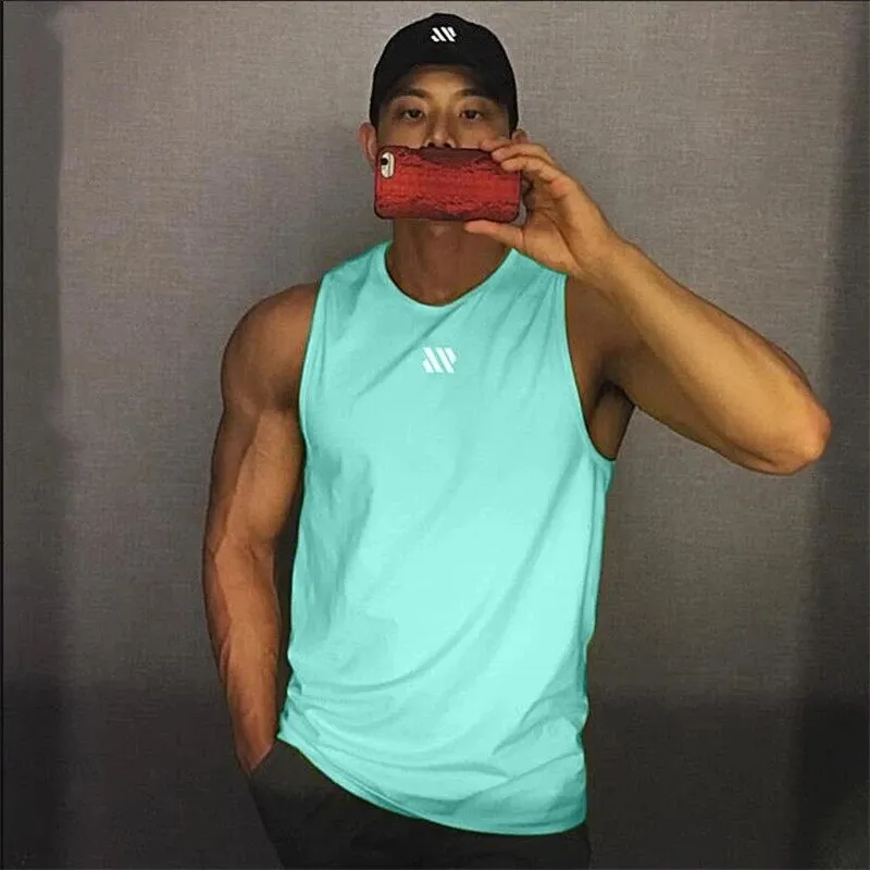 Mens fitness gyms Tank top men Fitness sleeveless shirt Male mesh breathable Sports vest Undershirt Gyms Running vest men