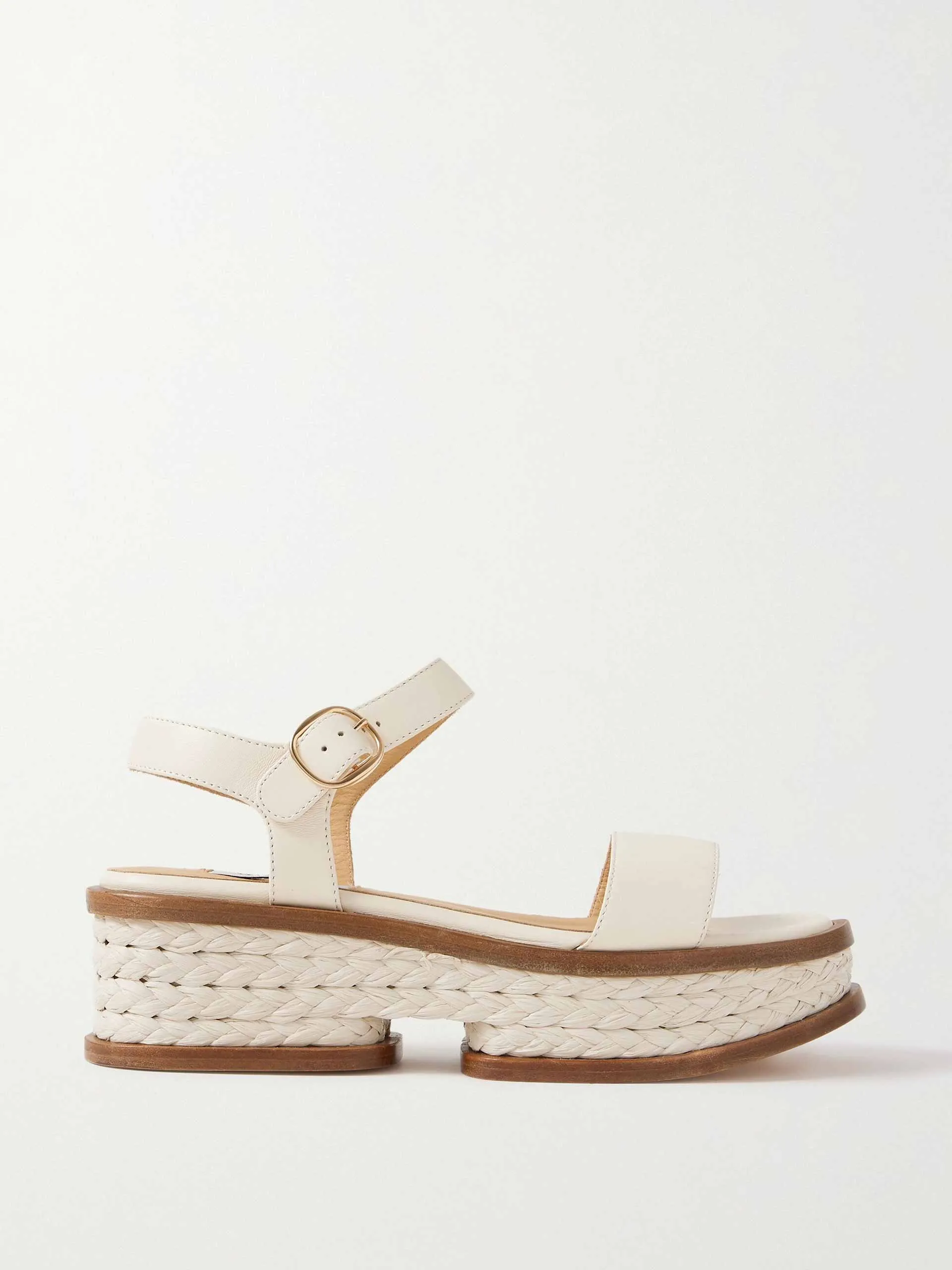 Michael raffia-trimmed leather sandals