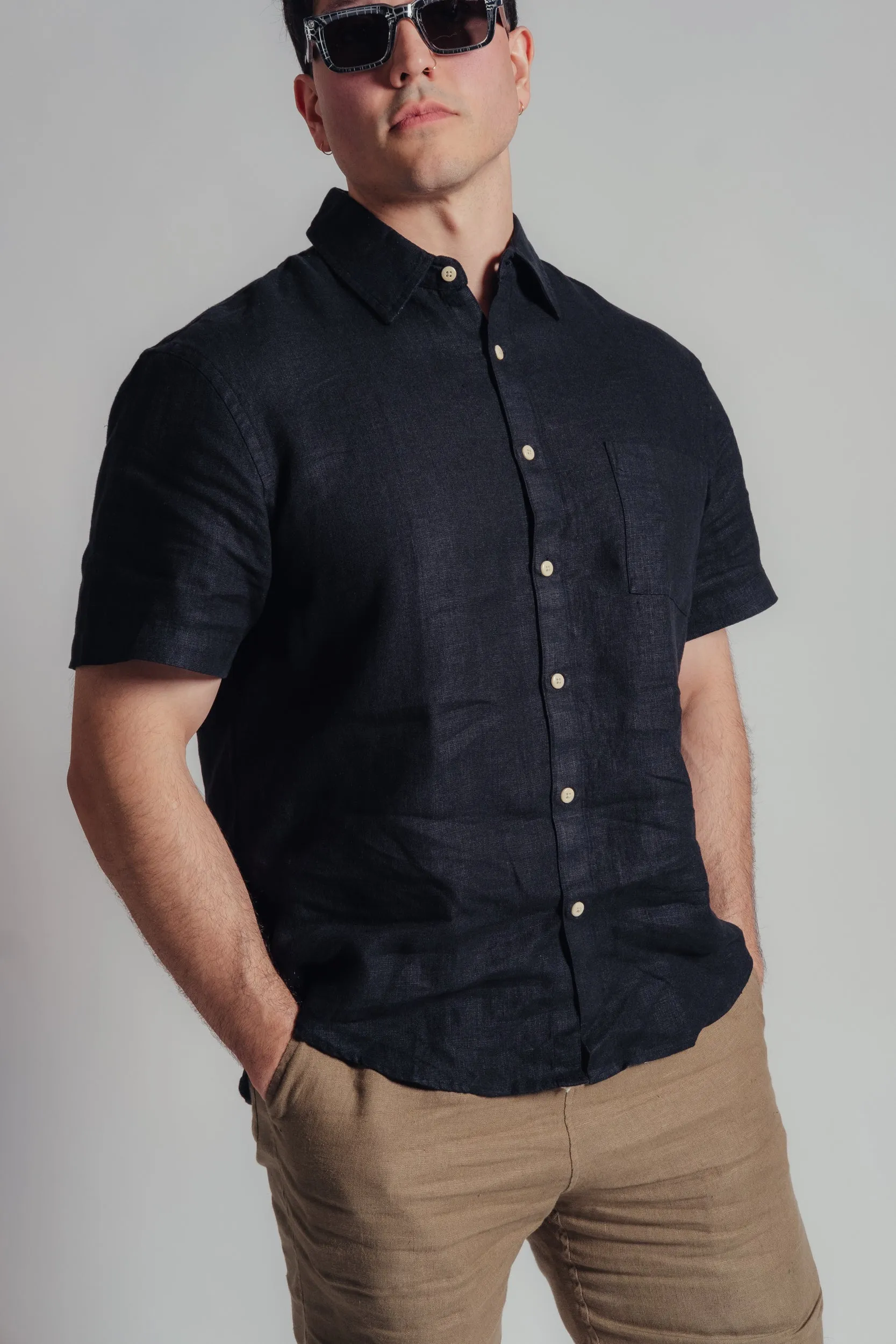 Night Ola Short Sleeve Button Up