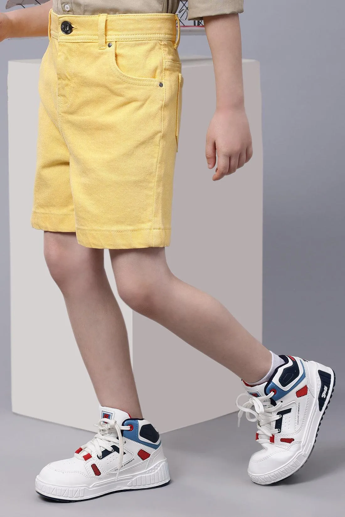 One Friday Kids Boys Yellow Denim Shorts