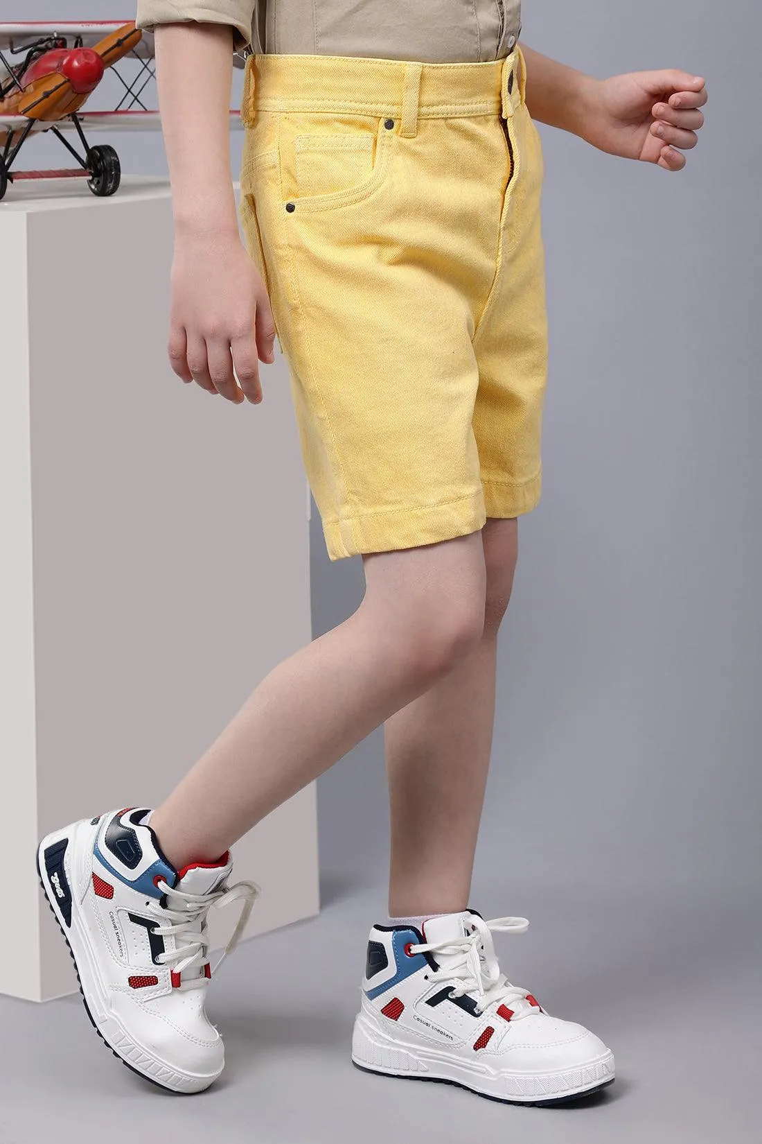 One Friday Kids Boys Yellow Denim Shorts