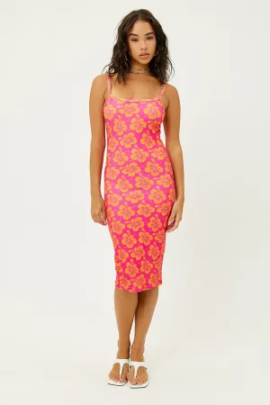 Quinn Terry Floral Dress - Hibiscus Honey