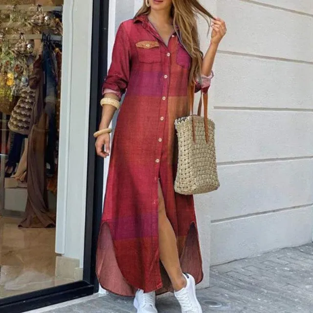 "Shay" Button Down Shirt Dress