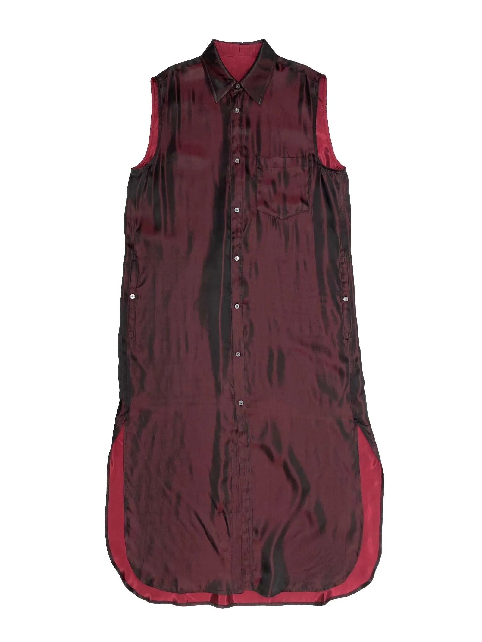 Reversible Shirt Dress in Garnet