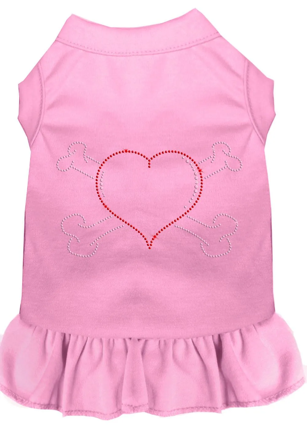 Rhinestone Heart And Crossbones Dress Light Pink Lg (14)