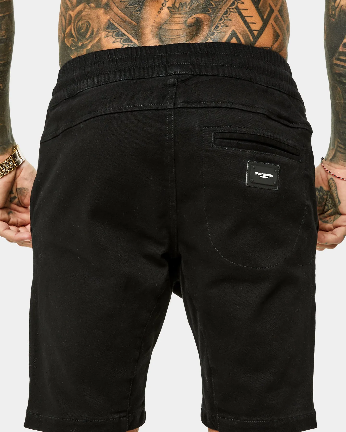 Saint Morta Annex Denim Shorts Black