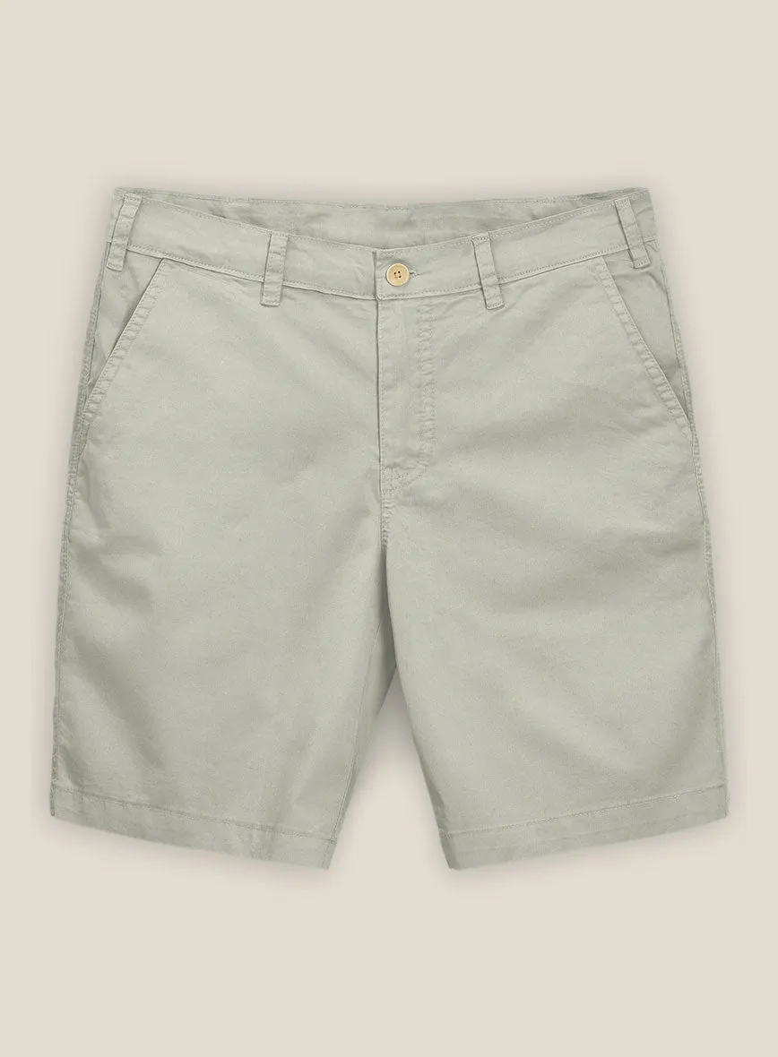 Slate Green Stretch Chino Shorts