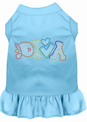 Technicolor Diva Rhinestone Pet Dress Baby Blue Sm (10)