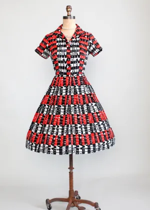 Vintage 1960s Lanvin Pop Art Shirt Dress