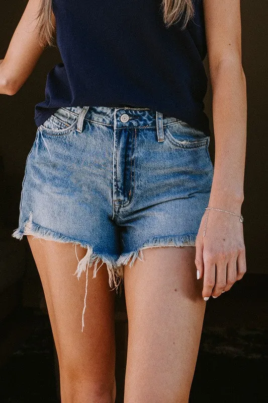 Vintage Cut Distressed Mom Short